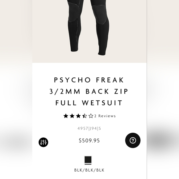 PSYCHO FREAK 3/2MM BACK ZIP FULL WETSUIT Men Size LT (Large Tall) - Picture 3 of 14